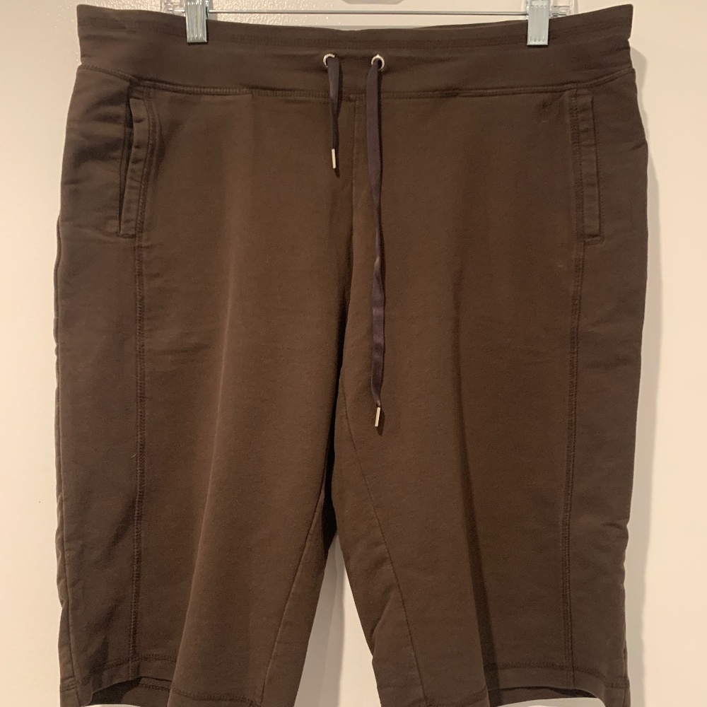 Brown Knee Length Capri Shorts